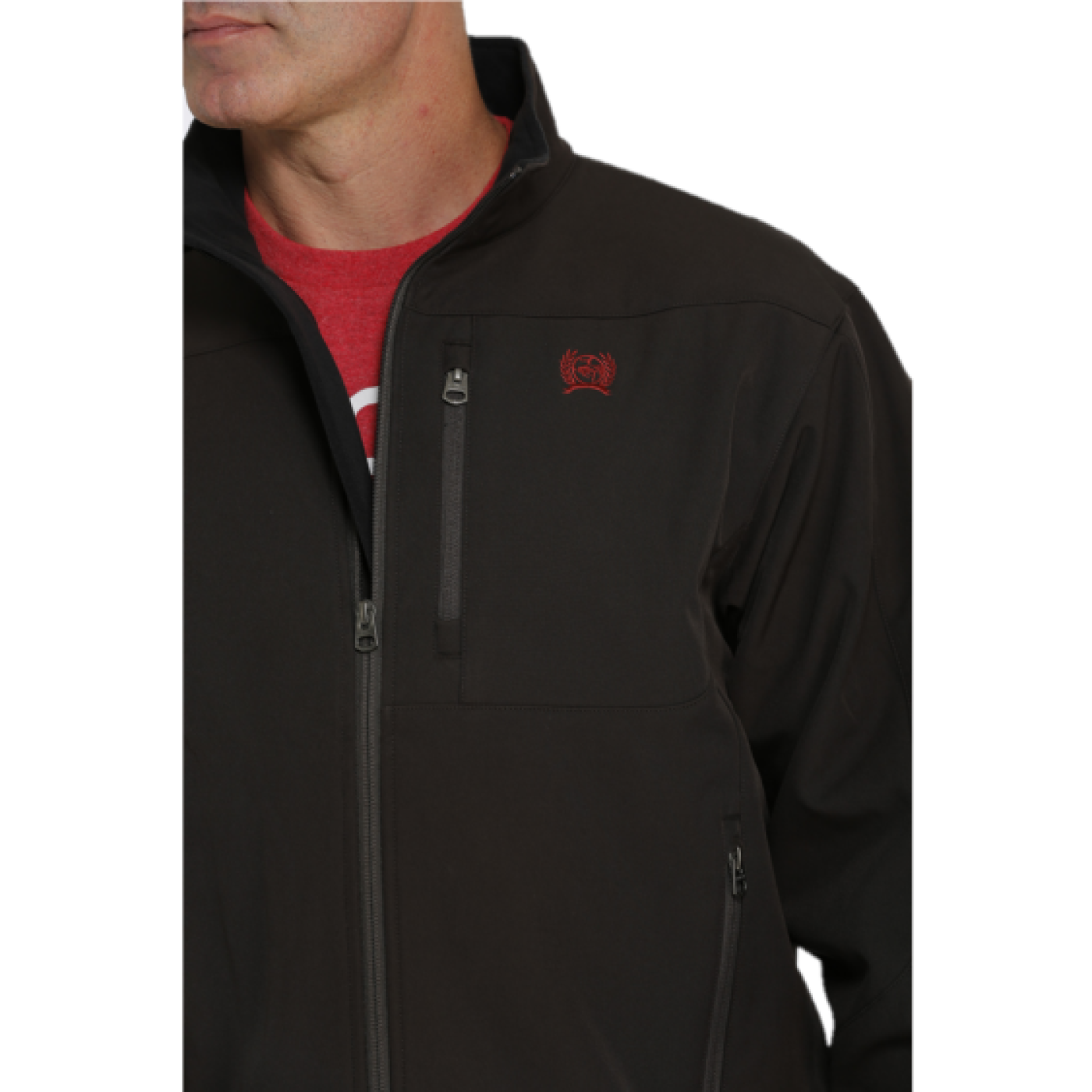 Cinch® Men's Solid Brown Logo Softshell Bonded Jacket MWJ1567003