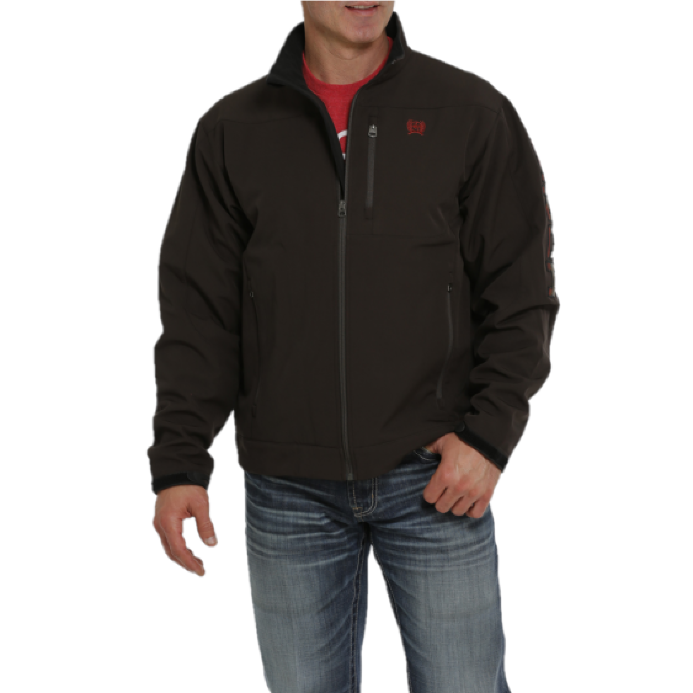 Cinch® Men's Solid Brown Logo Softshell Bonded Jacket MWJ1567003