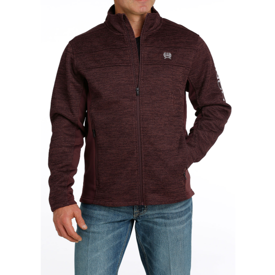 Cinch Men's Heather Burgundy Sweater Jacket MWJ1570003