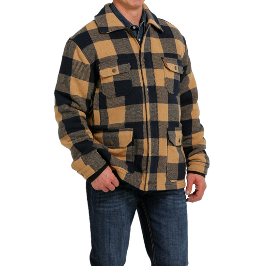 Cinch® Men's Brown Plaid Patterned Frontier Coat MWJ1572002