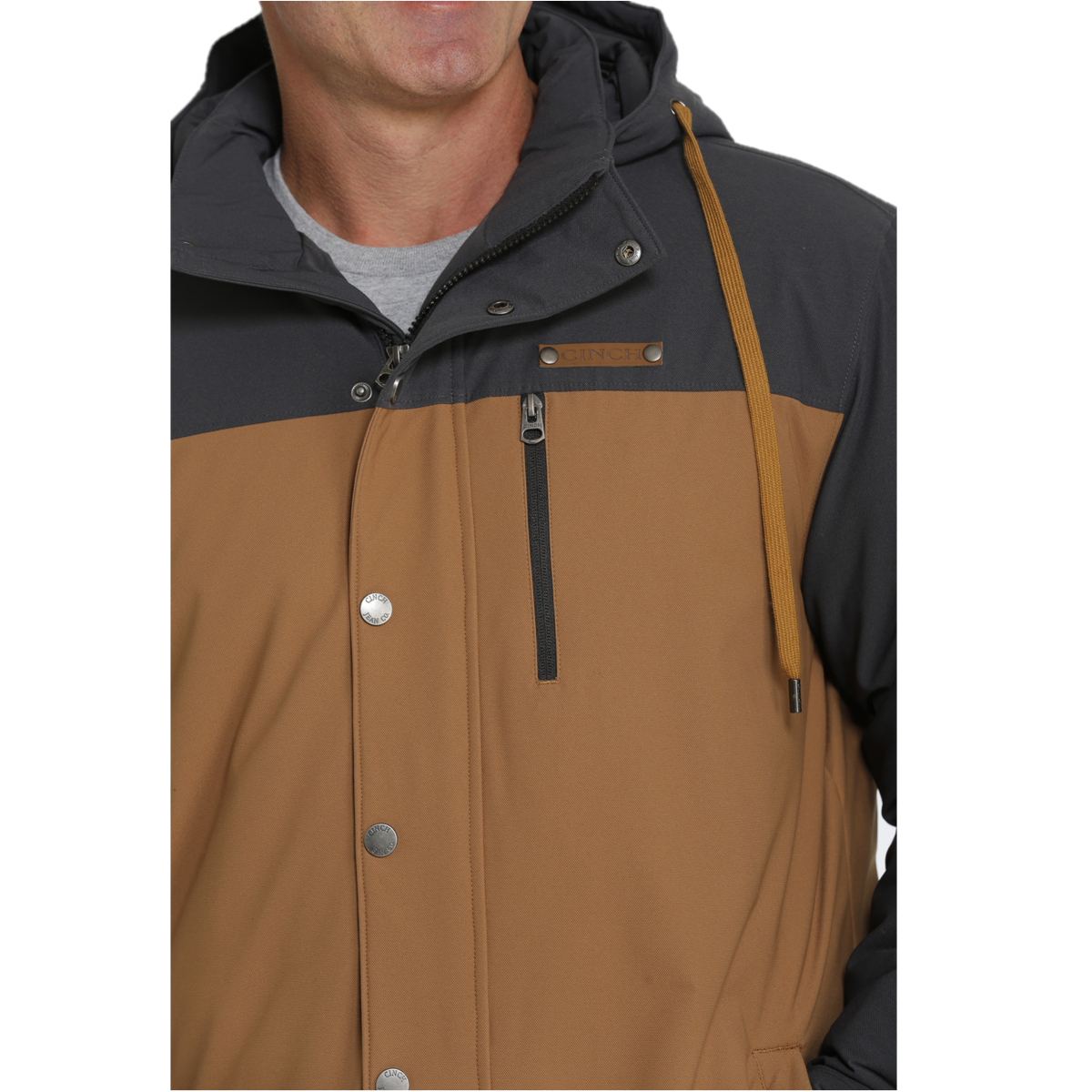 Cinch® Men's Brown Lined Color Block Ski Coat MWJ1574001