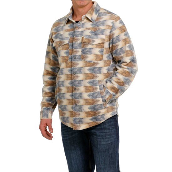 Cinch® Men's Aztec Print Cream Fleece Shirt Jacket MWJ1580002