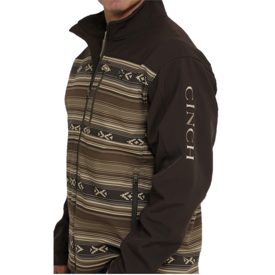 Cinch® Men's Aztec Printed Brown Bonded Softshell Jacket MWJ1583002