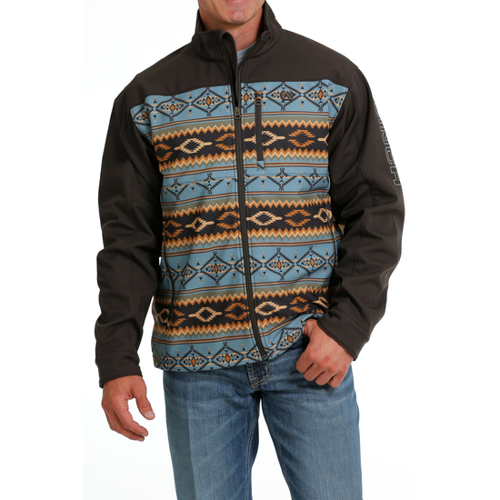 Cinch Men's Brown Aztec Print Bonded Jacket MWJ1583004