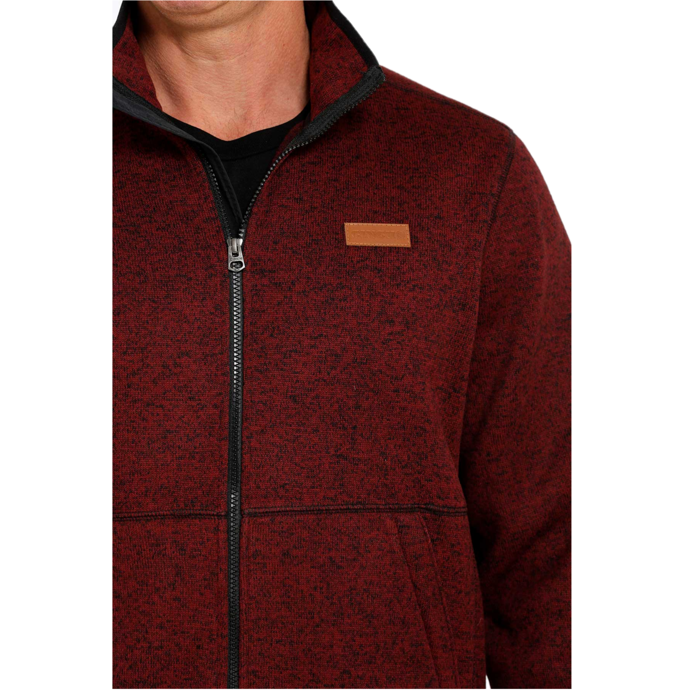 Cinch® Men's Knitted Burgundy Sweater Fleece Jacket MWJ1584001