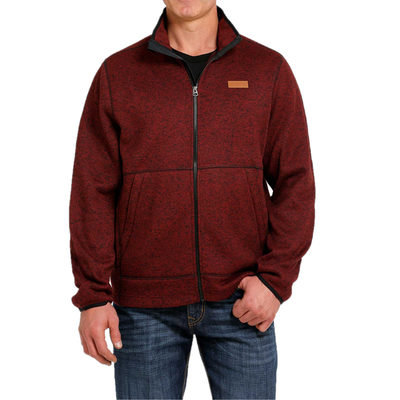 Cinch® Men's Knitted Burgundy Sweater Fleece Jacket MWJ1584001