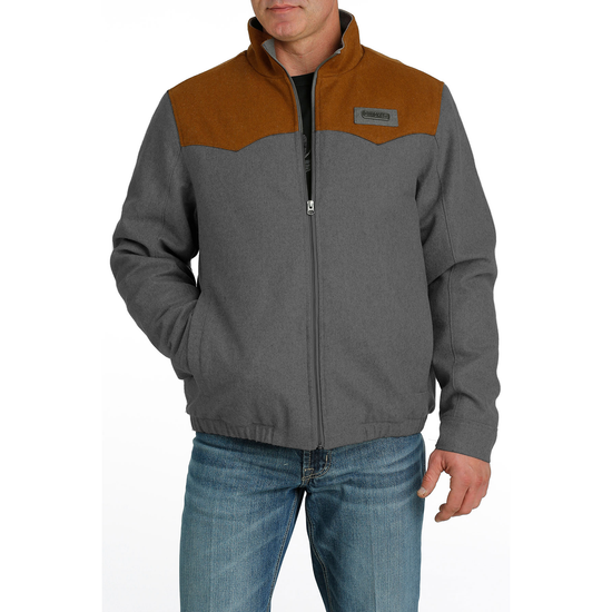 Cinch Men's Grey & Brown Conceal Carry Wooly Jacket MWJ1590001
