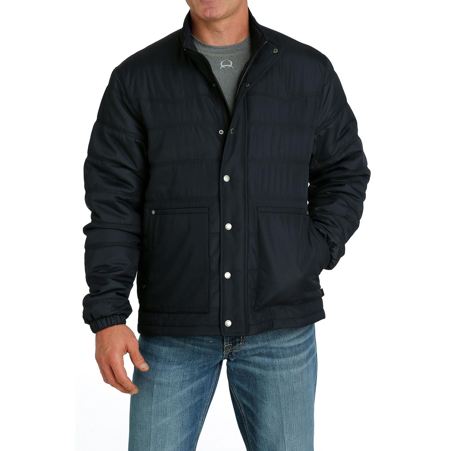 Cinch Men's Black Quilted Ripstop Logo Jacket MWJ1901001