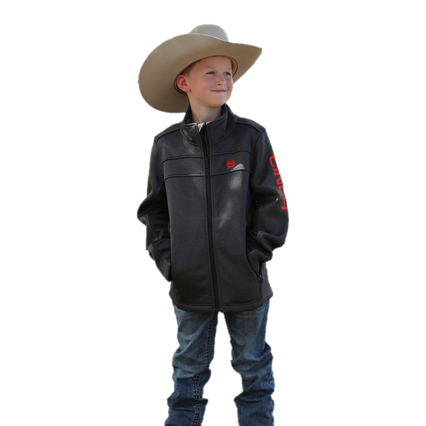 Load image into Gallery viewer, Cinch® Boy&amp;#39;s Charcoal Bonded Sweater Jacket MWJ5080001
