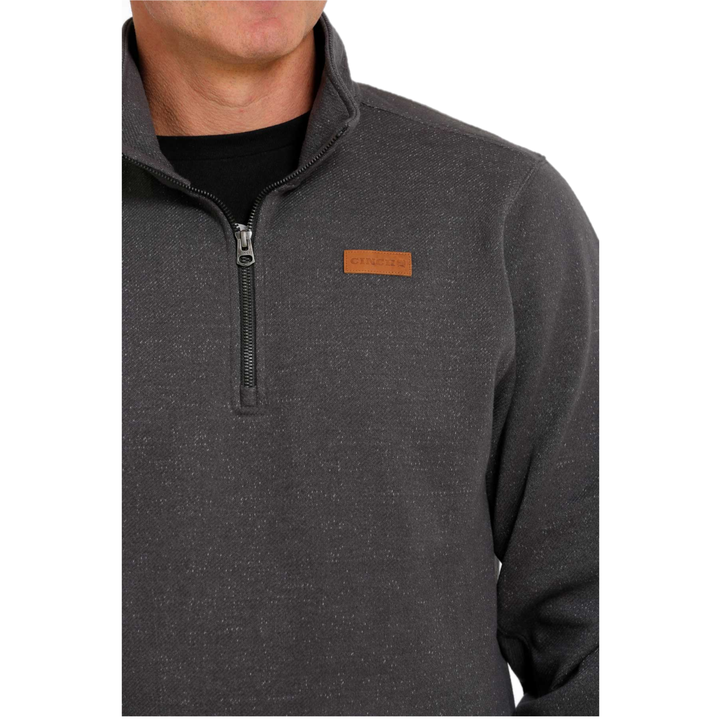 Cinch® Men's 1/4 Zip Solid Charcoal Pullover MWK1080009