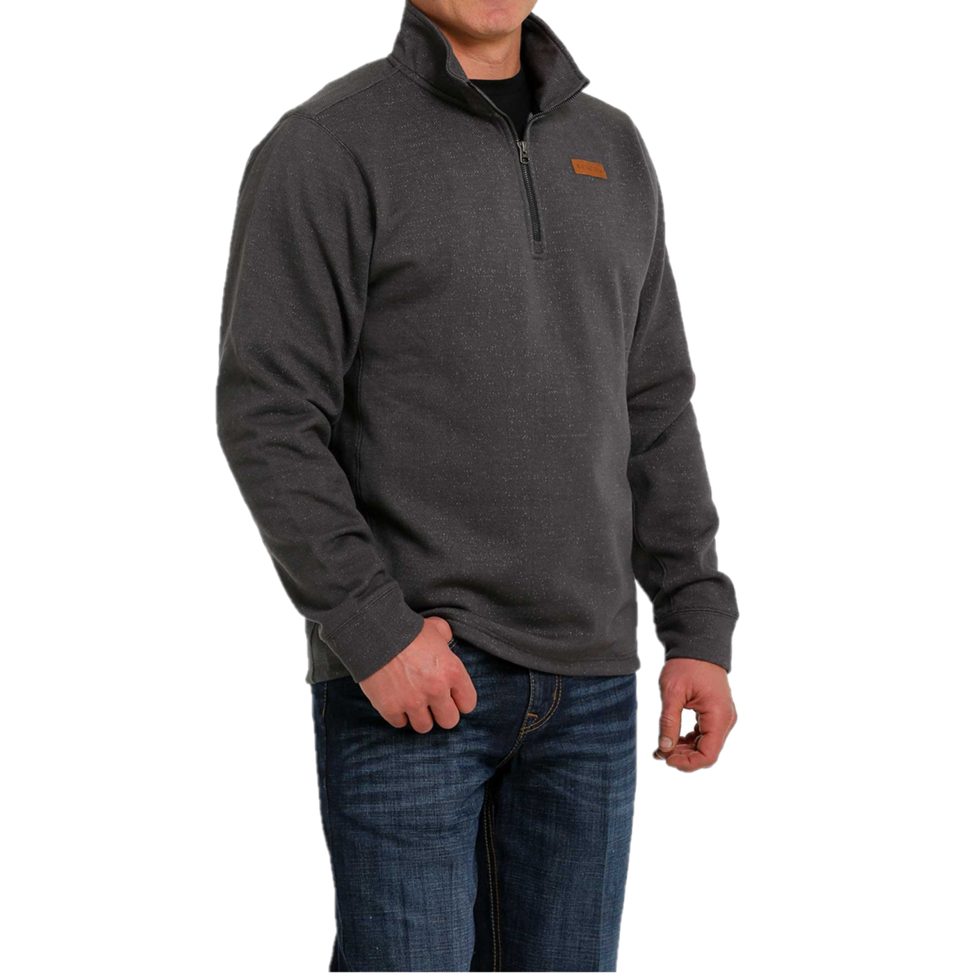 Cinch® Men's 1/4 Zip Solid Charcoal Pullover MWK1080009