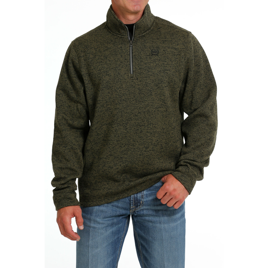 Cinch Men's Olive Quarter Zip Sweater Pullover MWK1080012