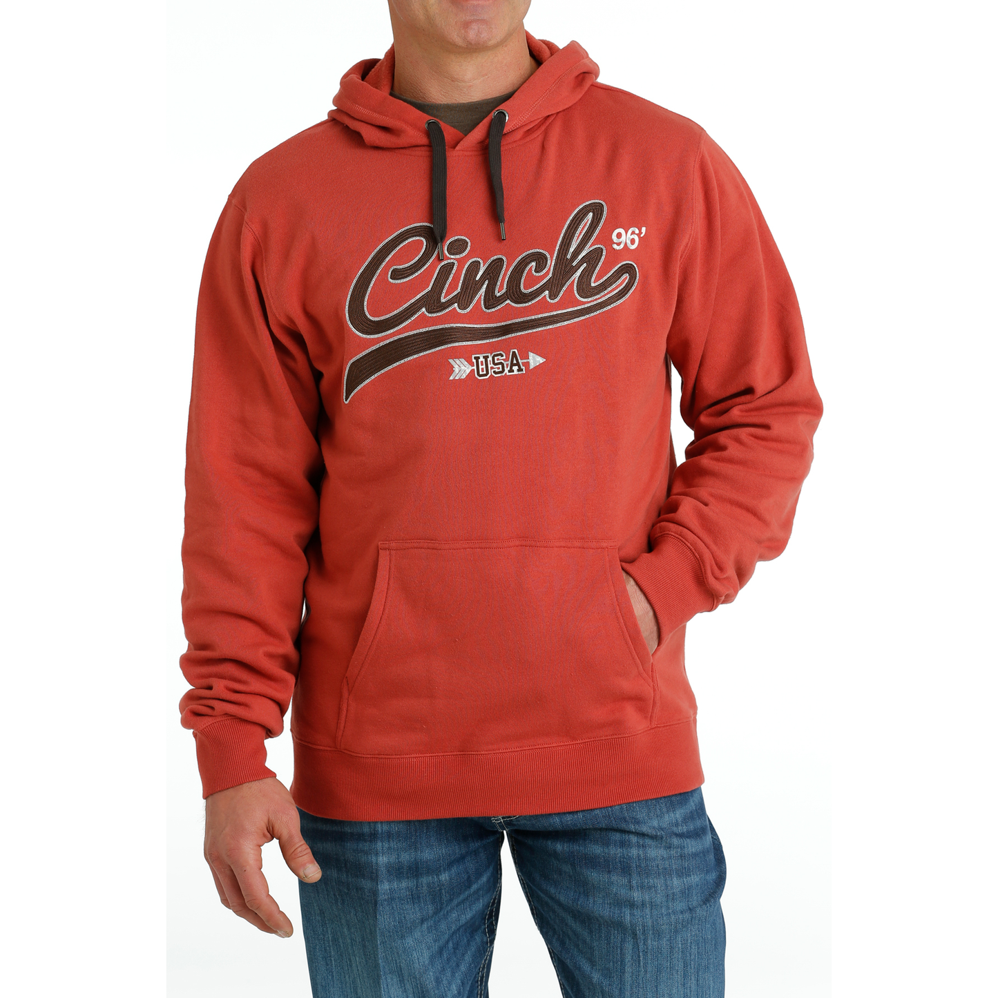 Cinch Men's Red 1996 Logo Graphic Pullover Hoodie MWK1206027