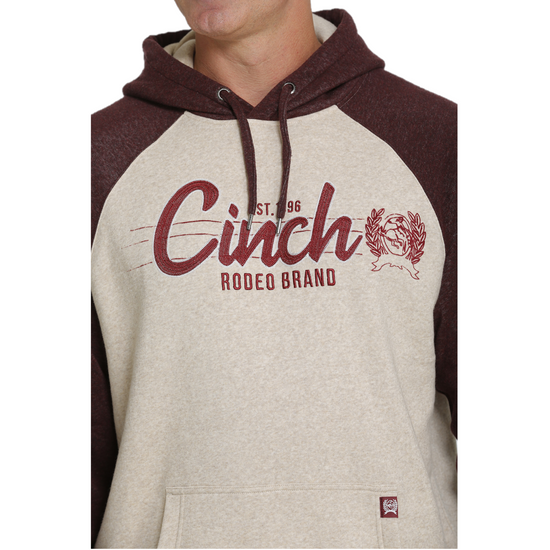 Cinch® Men's Logo Khaki & Burgundy Pullover Hoodie MWK1217008