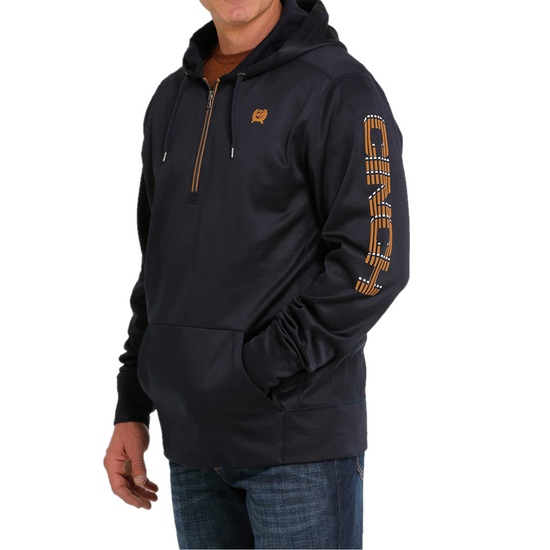 Cinch® Men's 1/4 Zip Tech Navy & Orange Pullover Hoodie MWK1240001