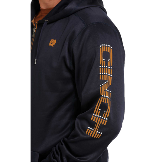 Cinch® Men's 1/4 Zip Tech Navy & Orange Pullover Hoodie MWK1240001