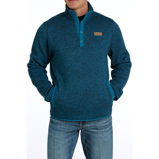 Cinch Men's Teal Quarter Snap Pullover Sweater MWK1534005