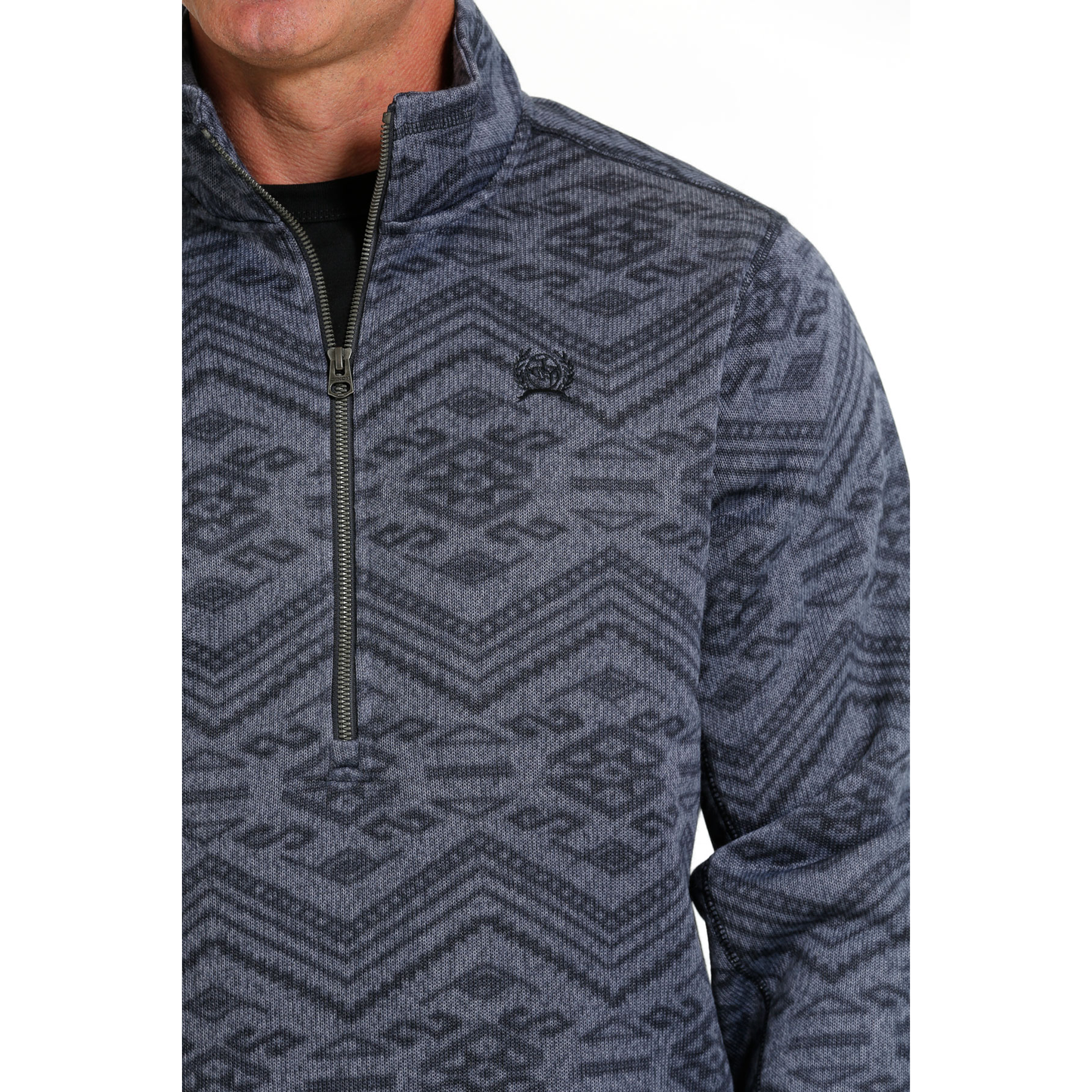 Cinch Men's Blue Aztec Half Zip Sweater Pullover MWK1558004