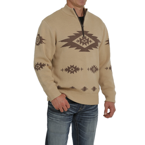 Cinch® Men's Khaki Brown 1/4 Zip Pullover MWK1560002