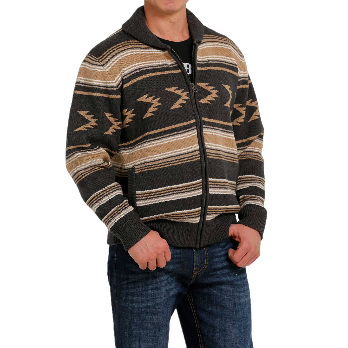 Cinch® Men's Aztec Printed Charcoal Jacket MWK1582001