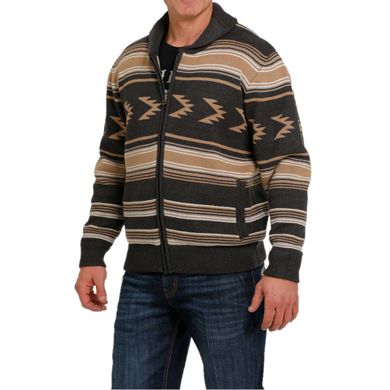 Cinch® Men's Aztec Printed Charcoal Jacket MWK1582001