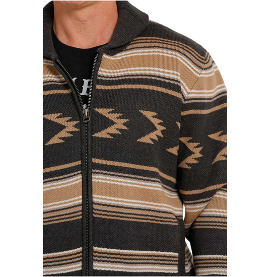Cinch® Men's Aztec Printed Charcoal Jacket MWK1582001