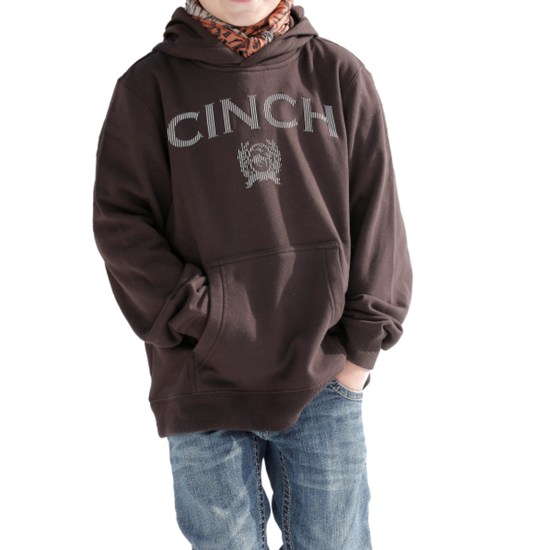 Cinch® Boy's Brown Logo Pullover Hoodie MWK7510005