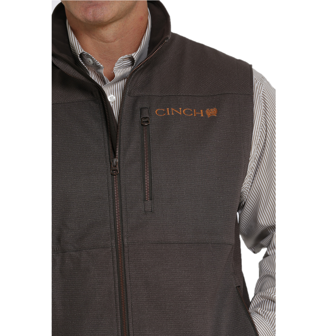 Cinch® Men's Brown Logo Bonded Vest MWV1515013