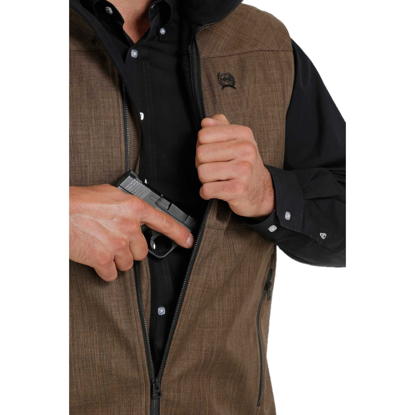 Cinch Men's Concealed Carry Bonded Brown Vest MWV1541004