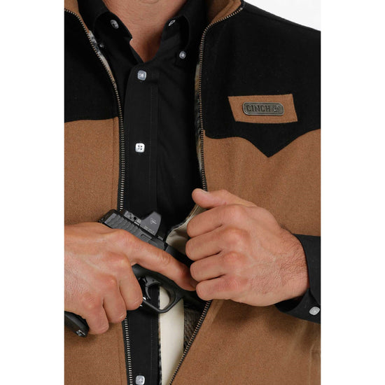 Cinch Men's Concealed Carry Brown and Black Wooly Vest MWV1543003