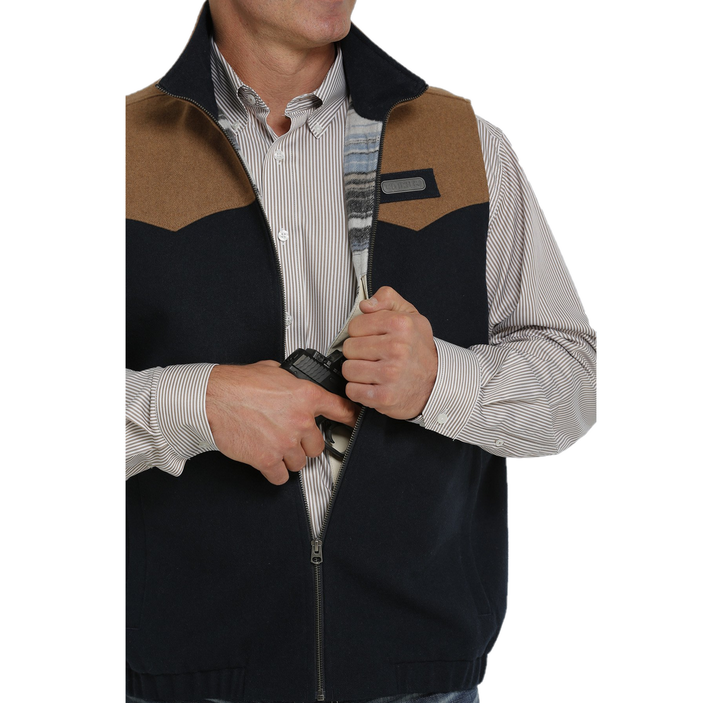Cinch® Men's Concealed Carry Wooly Bonded Navy Vest MWV1543005