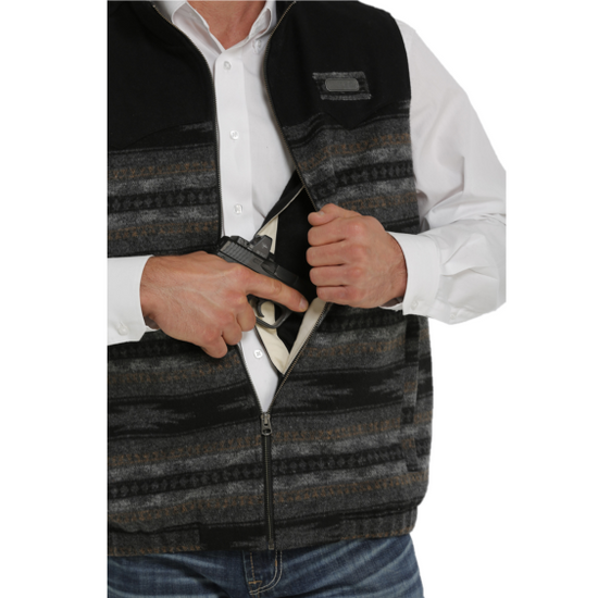 Cinch® Men's Black Striped Concealed Carry Bonded Vest MWV1543006