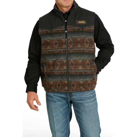 Cinch Men's Multicolor Aztec Print Conceal Carry Wooly Vest MWV1543007
