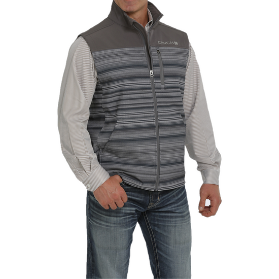 Cinch® Men's Grey Striped Bonded Vest MWV1563002