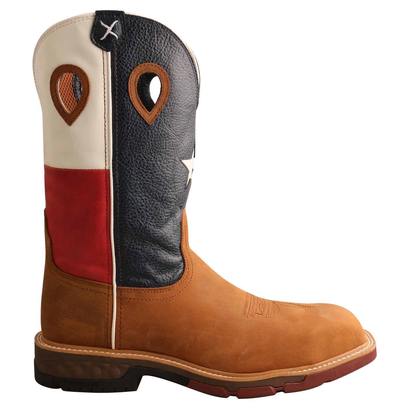 Twisted X Men's 12" Texas Flag Nano Comp Safety Toe Work Boots MXBN004