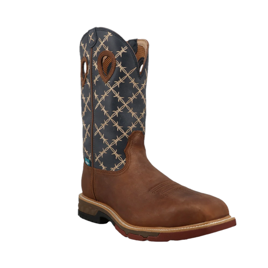 Twisted X Men's Waterproof Hazel & Navy Western Work Boots MXBNWM1