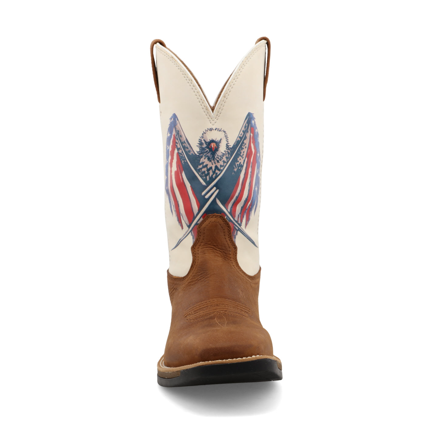 Twisted X Men's Tech X Pecan with Red, White, and Blue Square Toe  Boots MXWW002