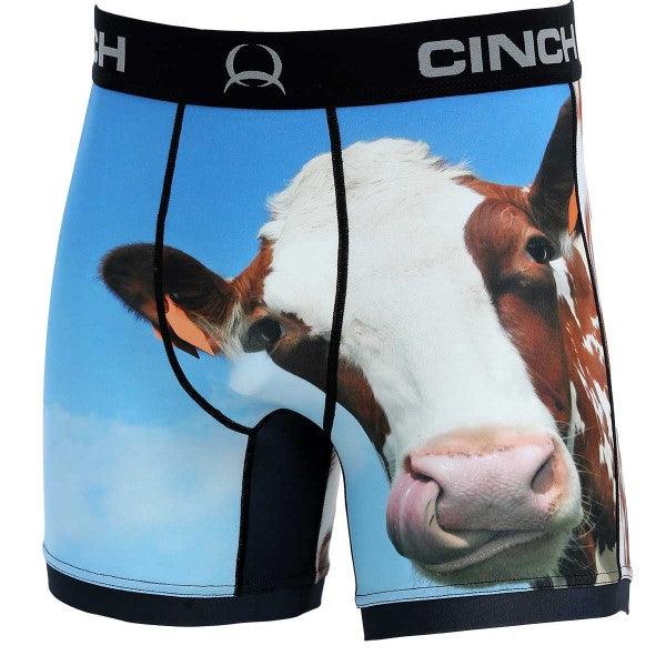 Cinch Men's Cow Print 6 Inch Boxer Brief MXY6009009