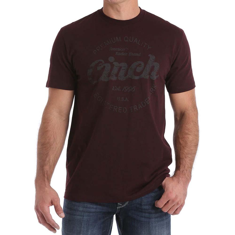 Cinch Men's Classic Logo Burgundy Short Sleeve T-Shirt MTT1690378