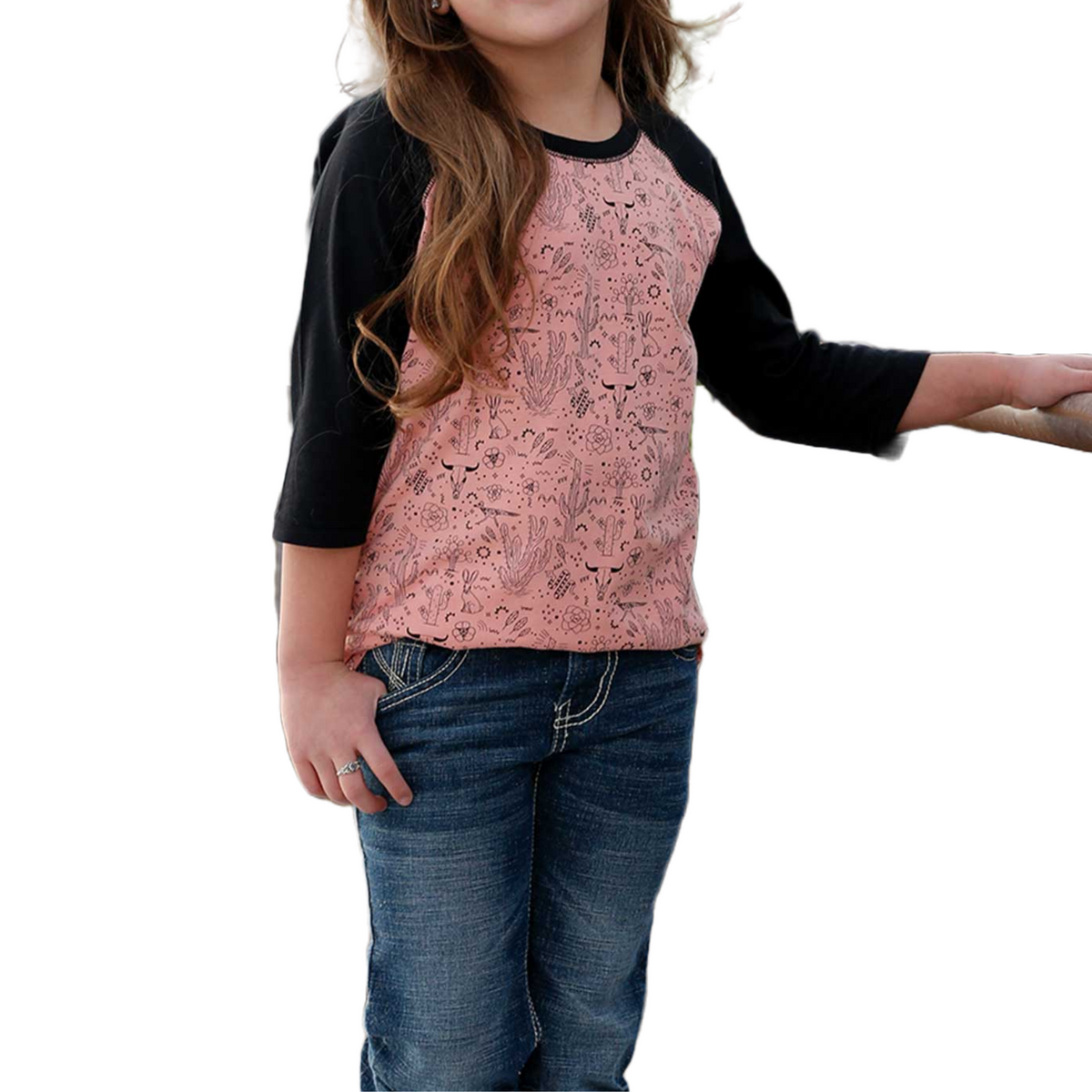 Sweatshirt Justice Fille Taille 10 Rose Manches 3/4 Paillettes Hi-Low - Occasion Excellent état