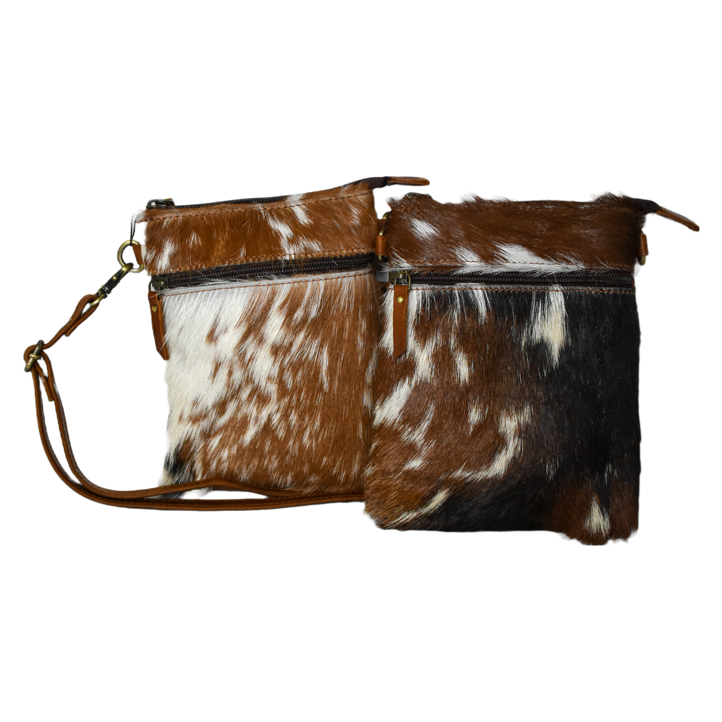 Klassy Cowgirl Hair On Brown and White Crossbody 78017