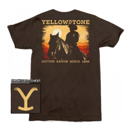 Yellowstone® Men's Cowboy Silhouette Graphic Dark Brown T-Shirt 66-331-356