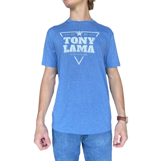 Tony Lama Men's Heather Light Blue Short Sleeve T-Shirt TL-G3192