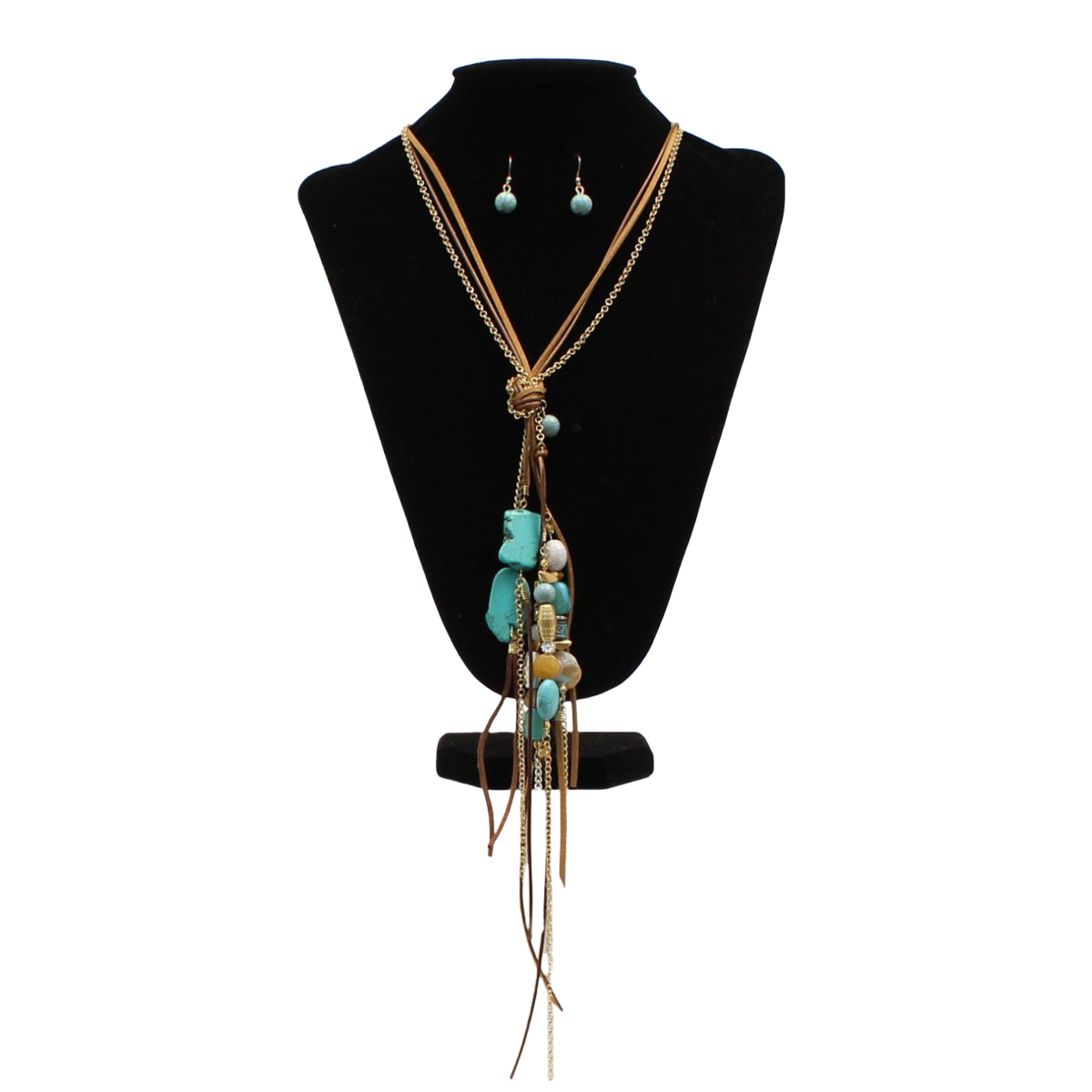 Blazin Roxx Ladies Turquoise Beaded Stone Jewelry Set D4500112