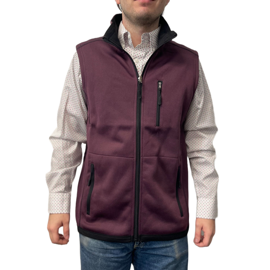Powder River Outfitters® Men's Heather Knit Maroon Vest PRMO98RZYD-60