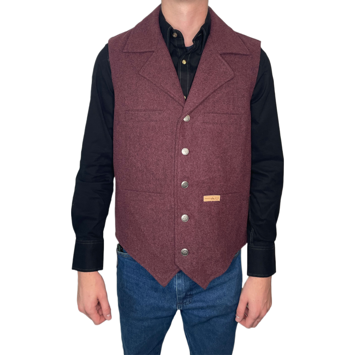 Powder River Outfitters Men's Montana Maroon Heather Vest 98-1176-60