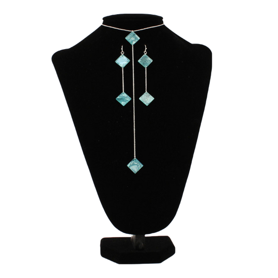 Blazin Roxx® Turquoise Square Necklace & Earring Set 30468
