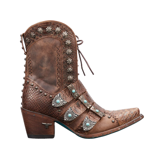 Load image into Gallery viewer, Lane Boots® Ladies Showdown Brownbelly Brown  Booties LB0489B
