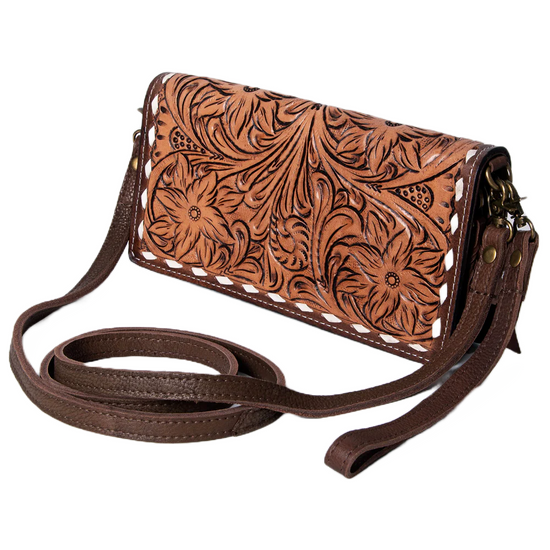 American Darling® Ladies Floral Embossed Leather Handbag ADBGM169O