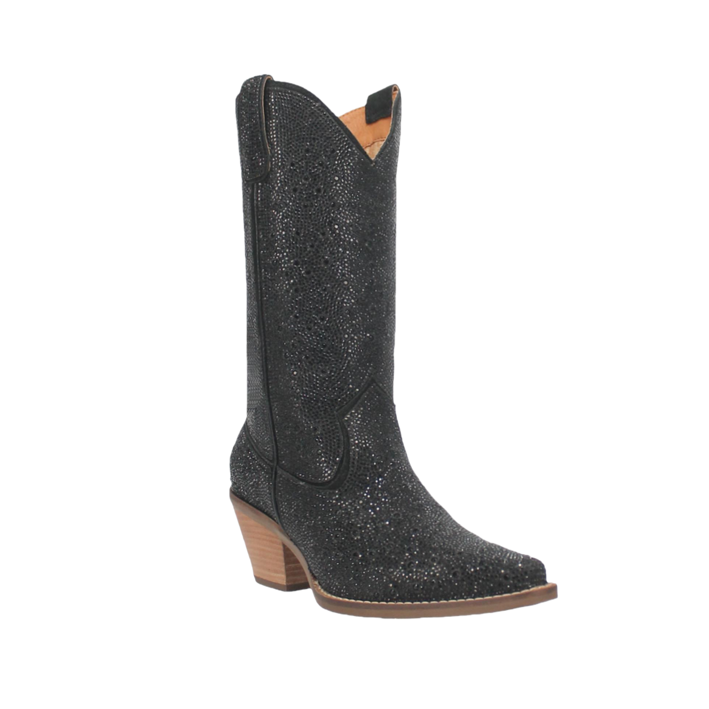 Dingo® Ladies Silver Dollar Black Rhinestone Boots DI570-BK
